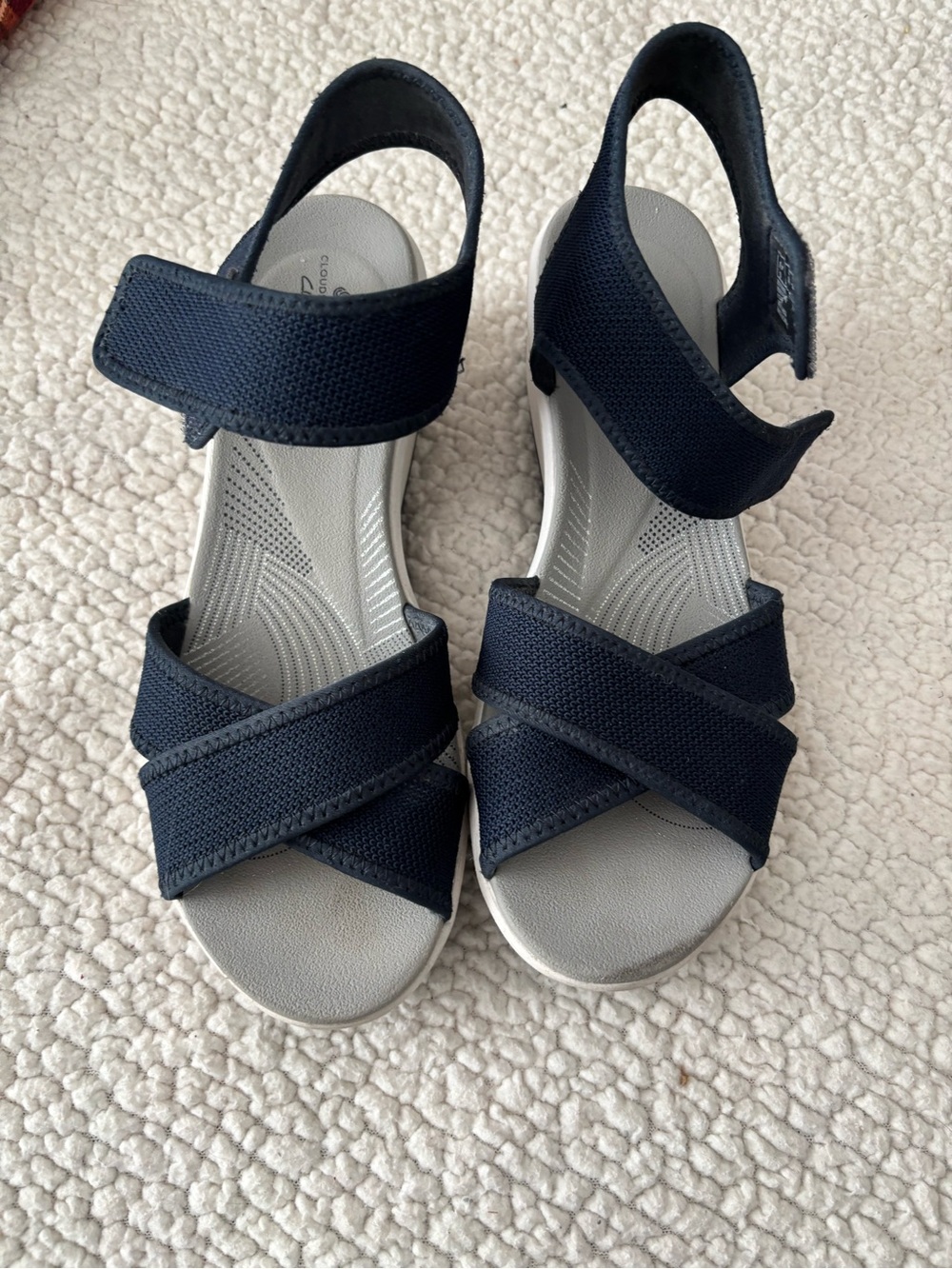 Cloudsteppers by Clarks Navy Slingback Knit Sandals